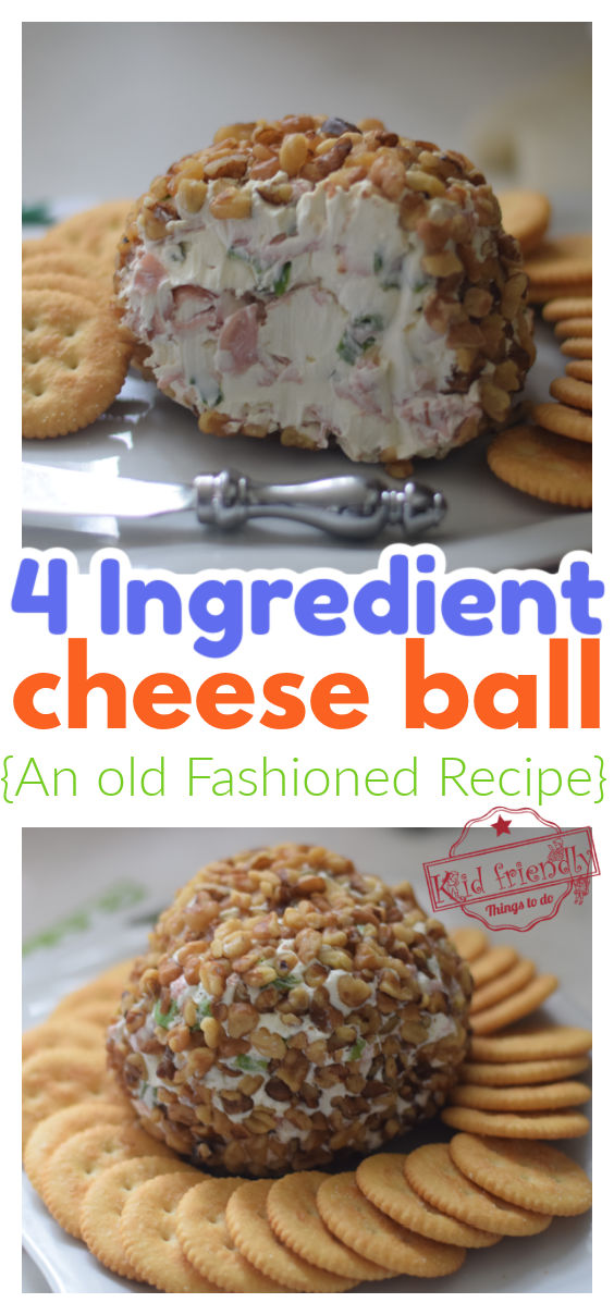 cheese ball recipe with budding ham and chives 