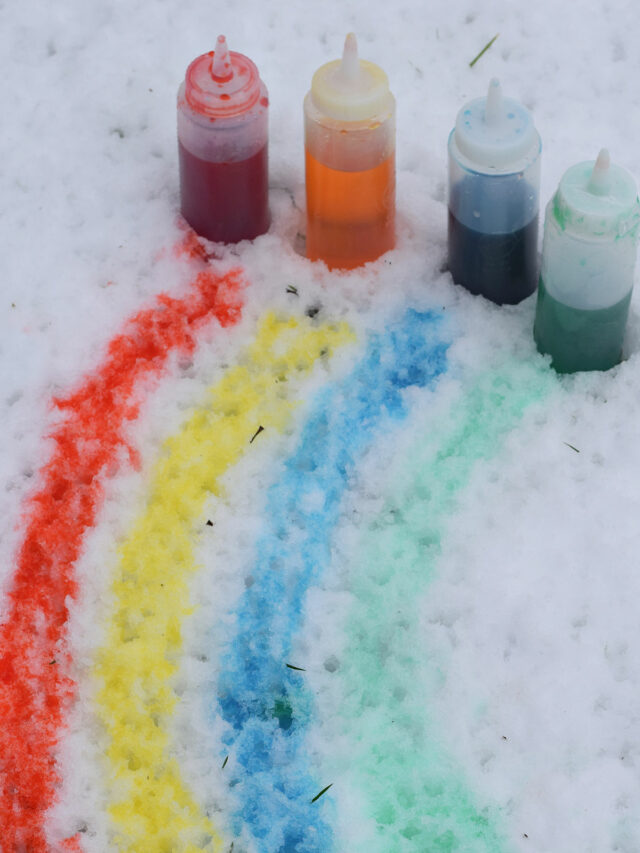 snow paint in squeeze bottles