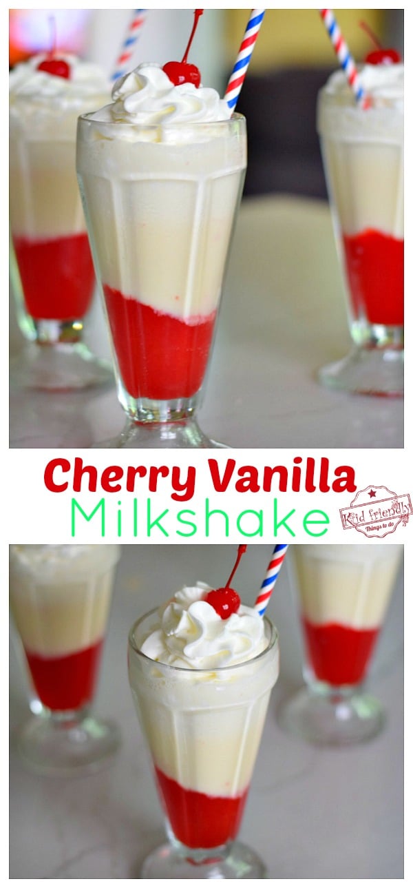 Display of Cherry Vanilla Milkshakes 