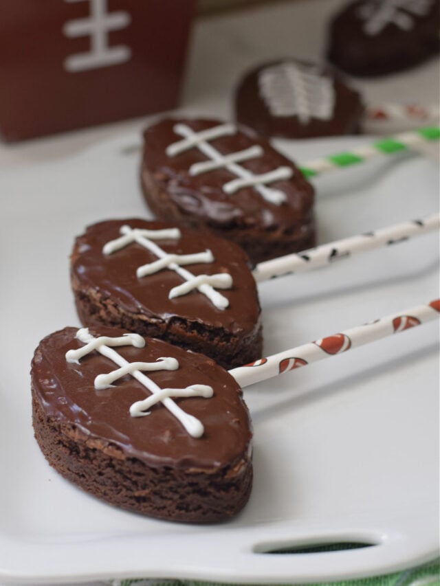 football brownie pops