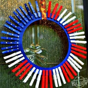 Make A Simple and Beautiful Patriotic Clothespin Wreath