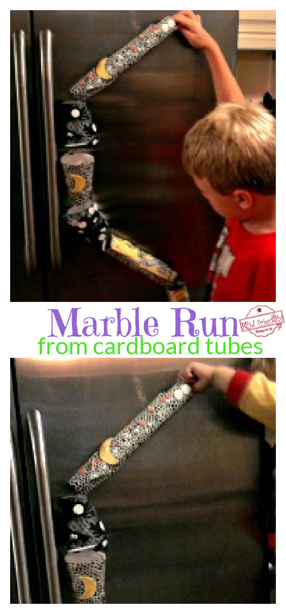marble run from cardboard tubes 