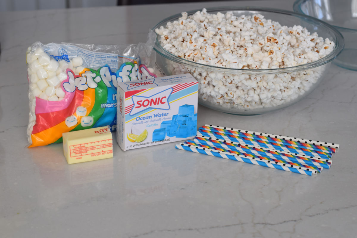 ingredients for Jell-O popcorn