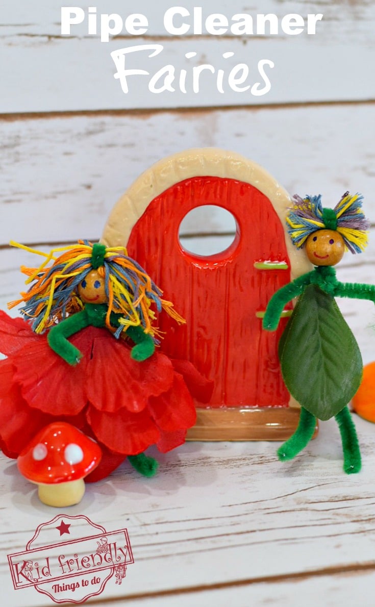 Pipe cleaner garden fairies - fairy dolls for fairy gardens. Fun and easy to make with the kids www.kidfriendlythingstodo.com