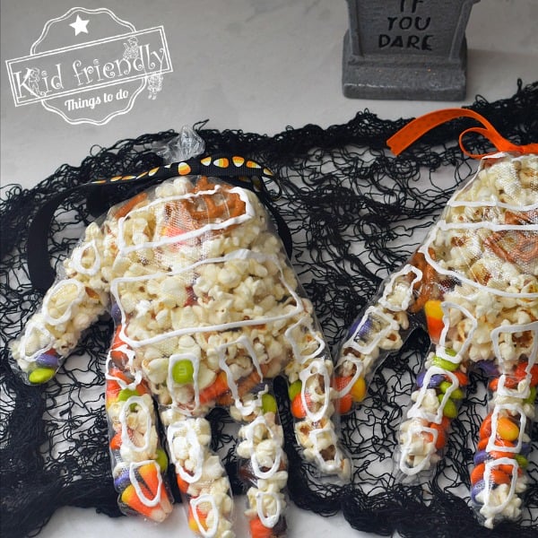 A Skeleton Halloween Popcorn Hand | Kid Friendly Things To Do