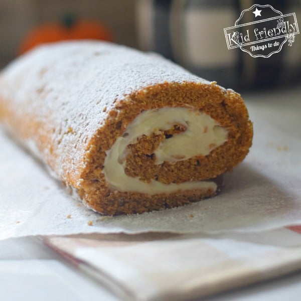 Pumpkin Roll Recipe with Cream Cheese Filling | Kid Friendly Things To Do