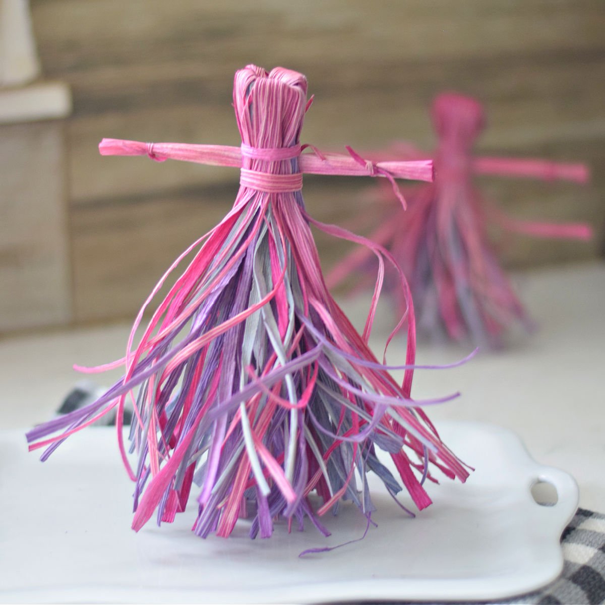 colorful corn husk dolls