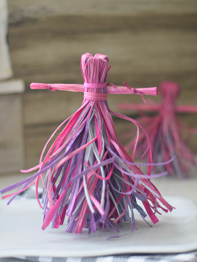 colorful corn husk dolls