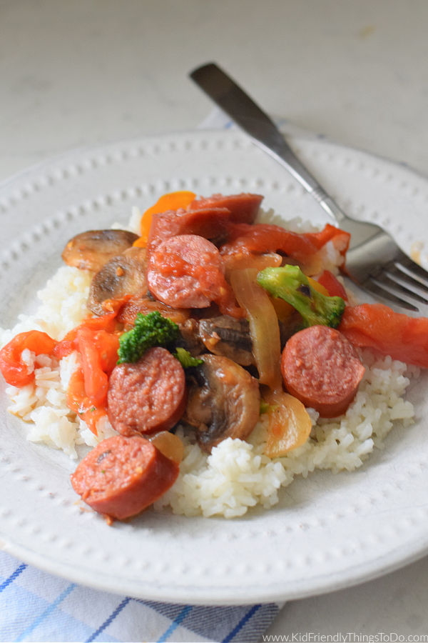 smoked sausage stir fry