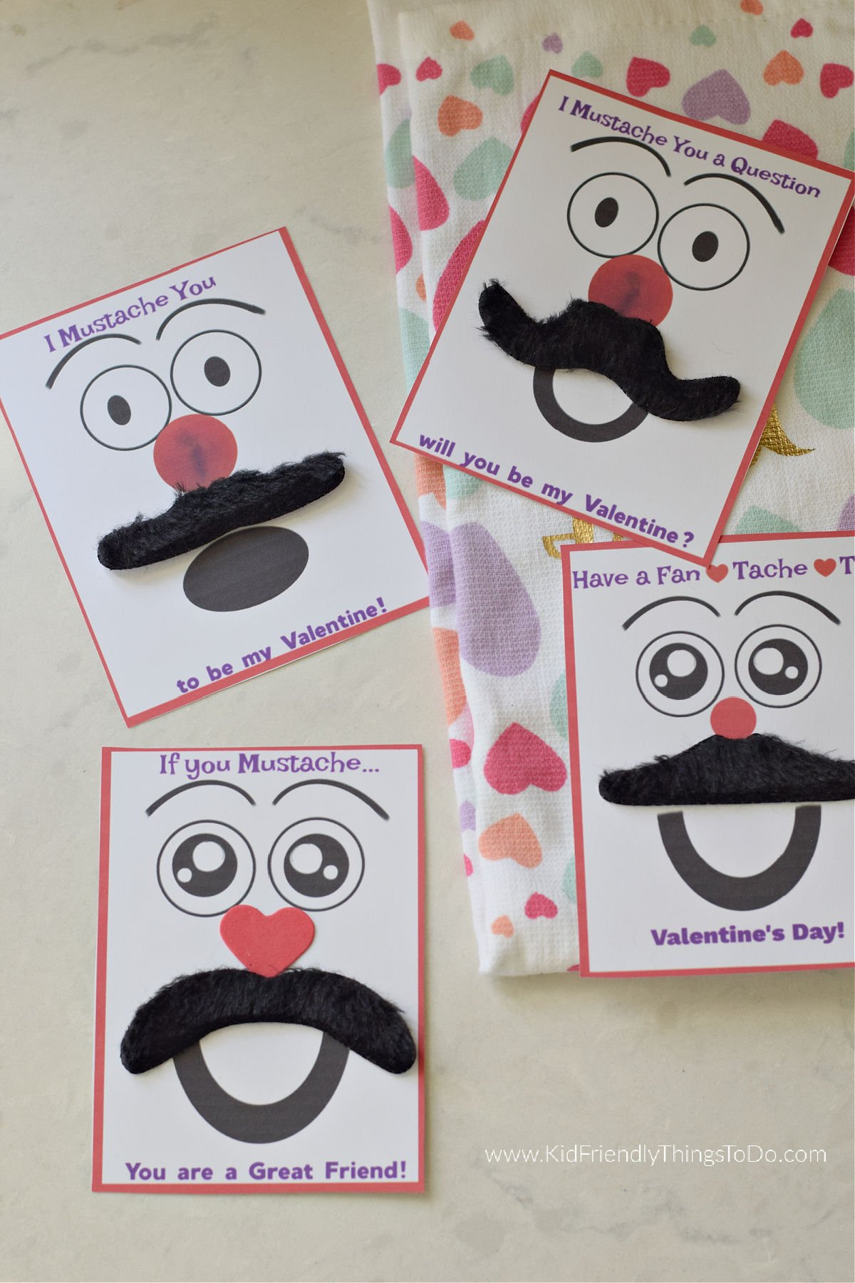mustache Valentine's Day cards 