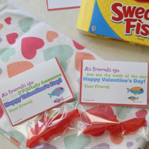 Swedish fish Valentine card