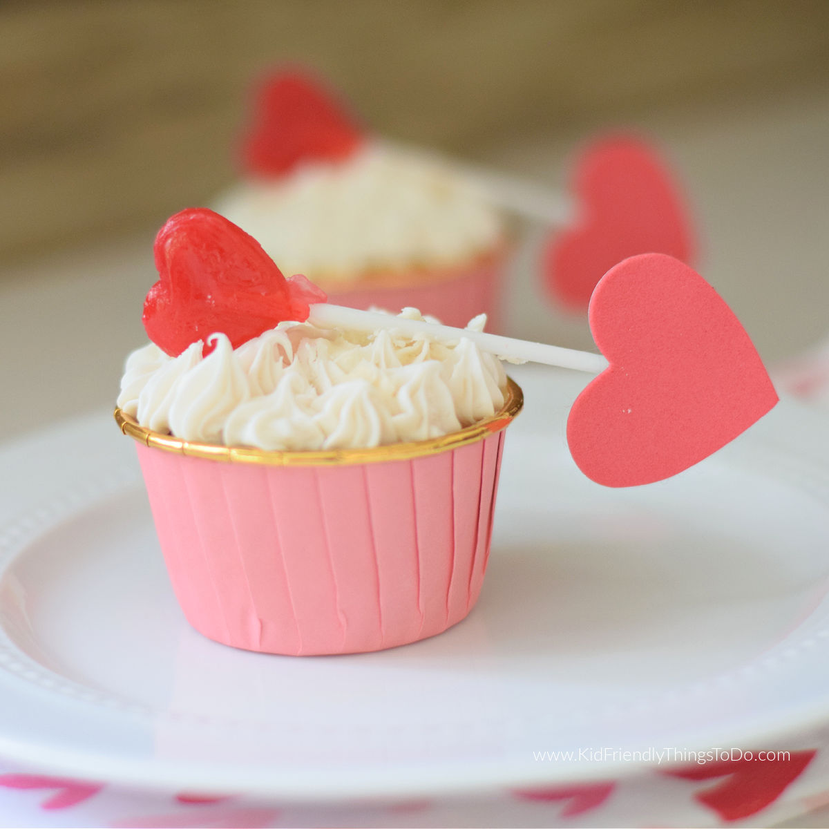 cupid arrow cupcake for Valentine's Day