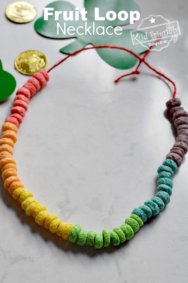 fruit loop necklace activity for st. Patrick's day 