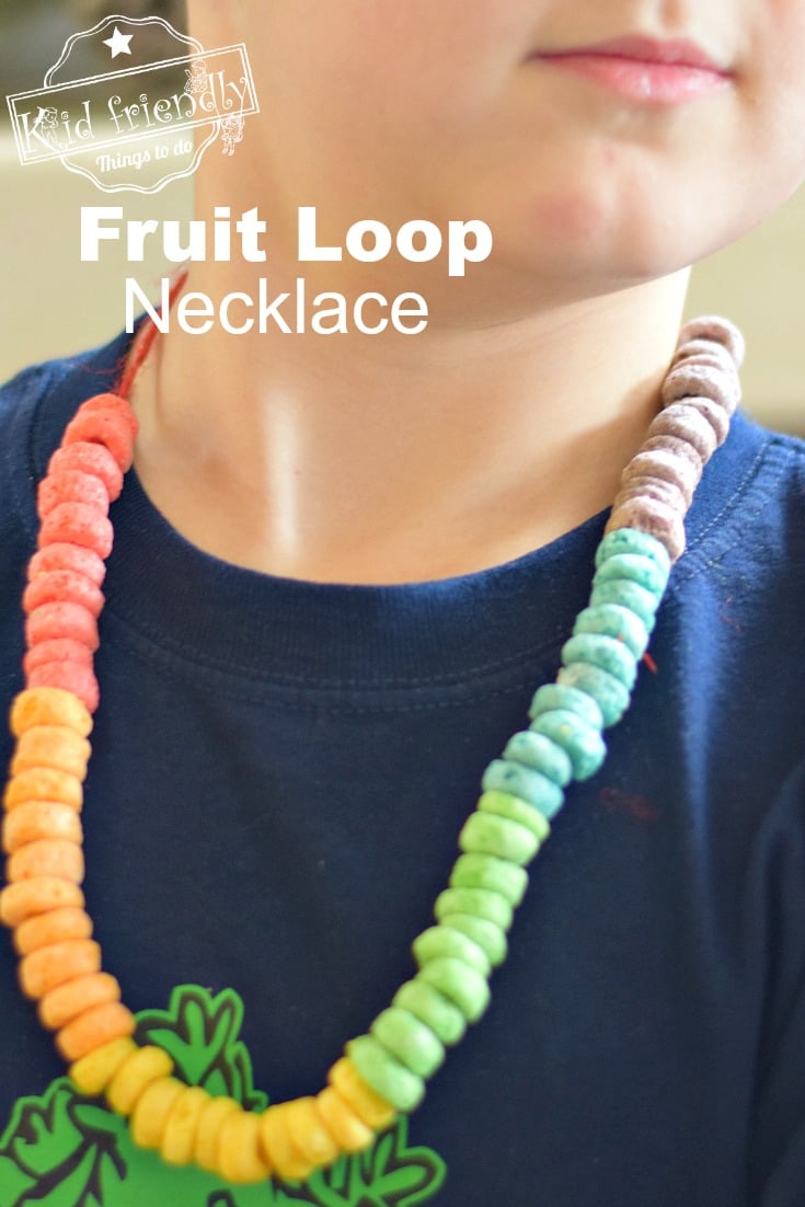Make a rainbow fruit loop necklace 