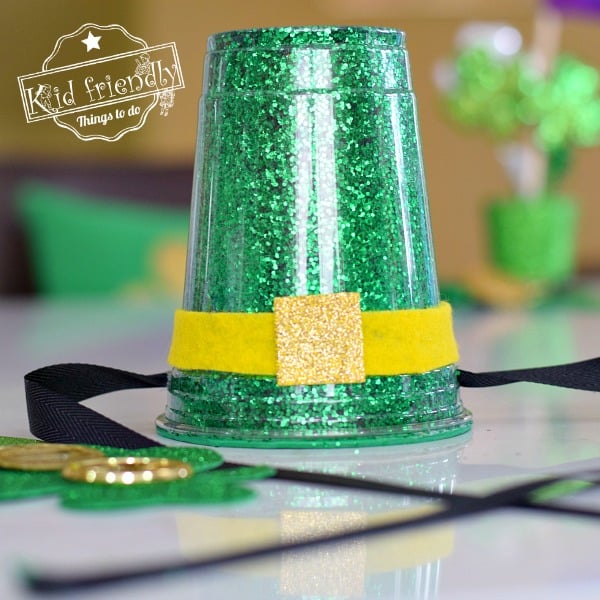 Making a Plastic Cup Leprechaun Hat for St. Patrick's Day with the kids