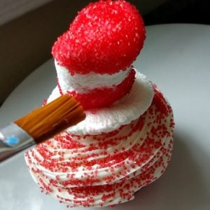 Marshmallow Cat in the Hat Dr. Seuss Cupcake Topper Idea