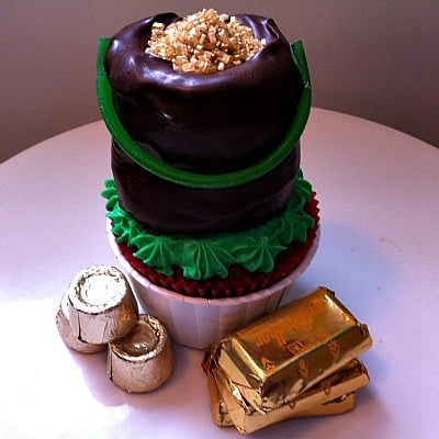 Pot Of Gold Cupcake For St. Patrick's Day