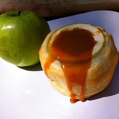 Baked Caramel Apple With Flaky Crescent Crust