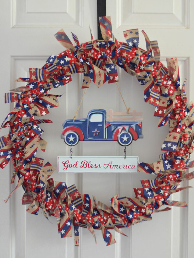 DIY Dollar Tree Patriotic Pool Noodle Wreath – Story