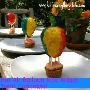Rice Krispy Treat Hot Air Balloon Cupcakes