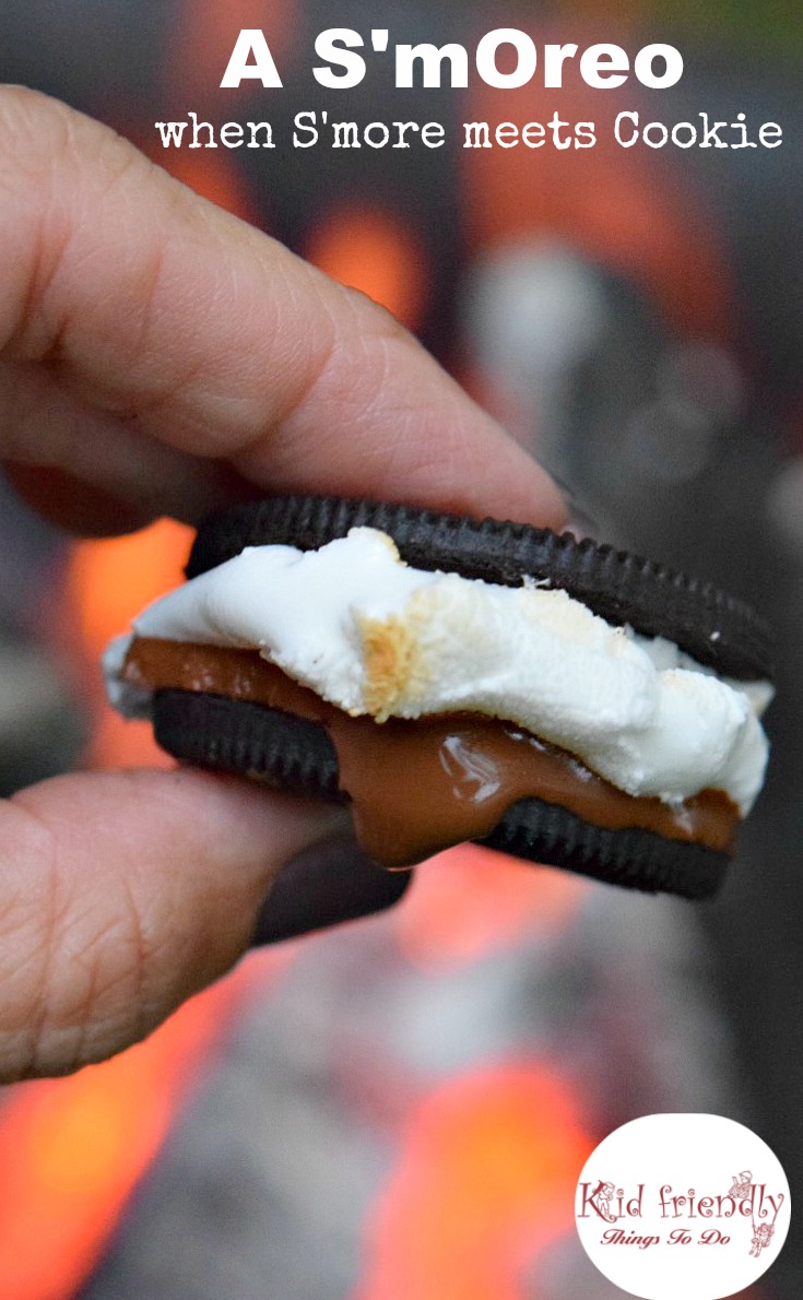 S'moreos - When a Campfire Meets a Cookie! - A twist on the traditional S'more that is so fun and delicious! Great Kid Summer Fun! KidFriendlyThingsToDo.com