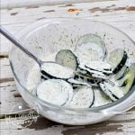 Creamy Cucumber Salad displayed in bowl