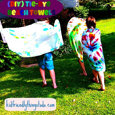 How to Tie Dye Beach Towels {or Bath Towel} | Kid Friendly Things To Do