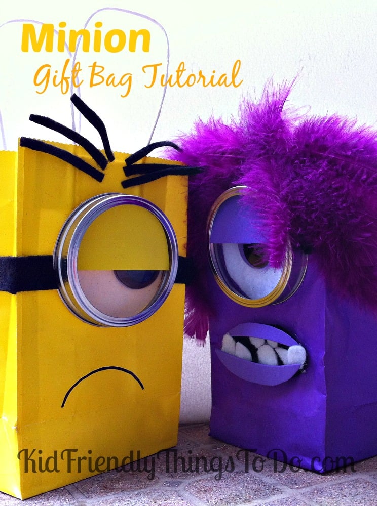 Despicable Me Evil Minion Gift Bag Craft Tutorial! These are the best!