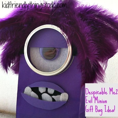 Despicable Me 2 Evil Purple Minion Gift Bag Idea!