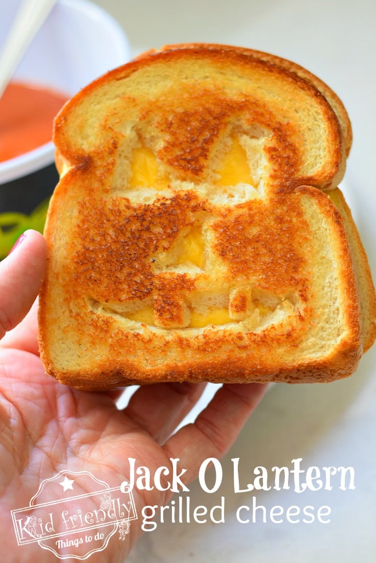 Jack O Lantern Grilled Cheese