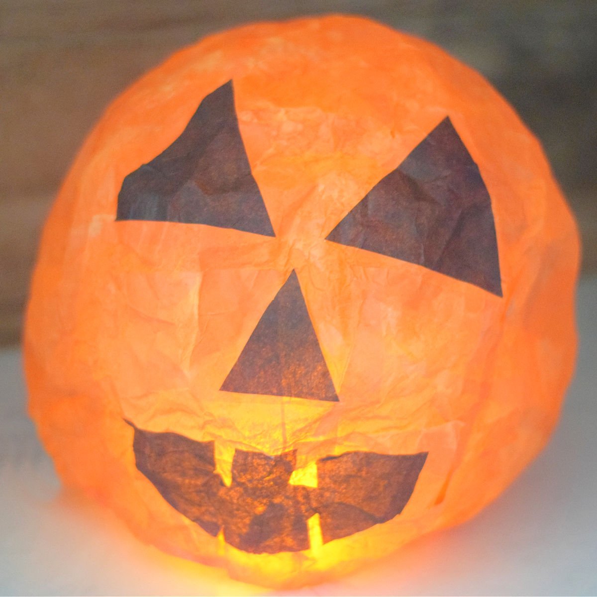 Halloween tissue paper lantern