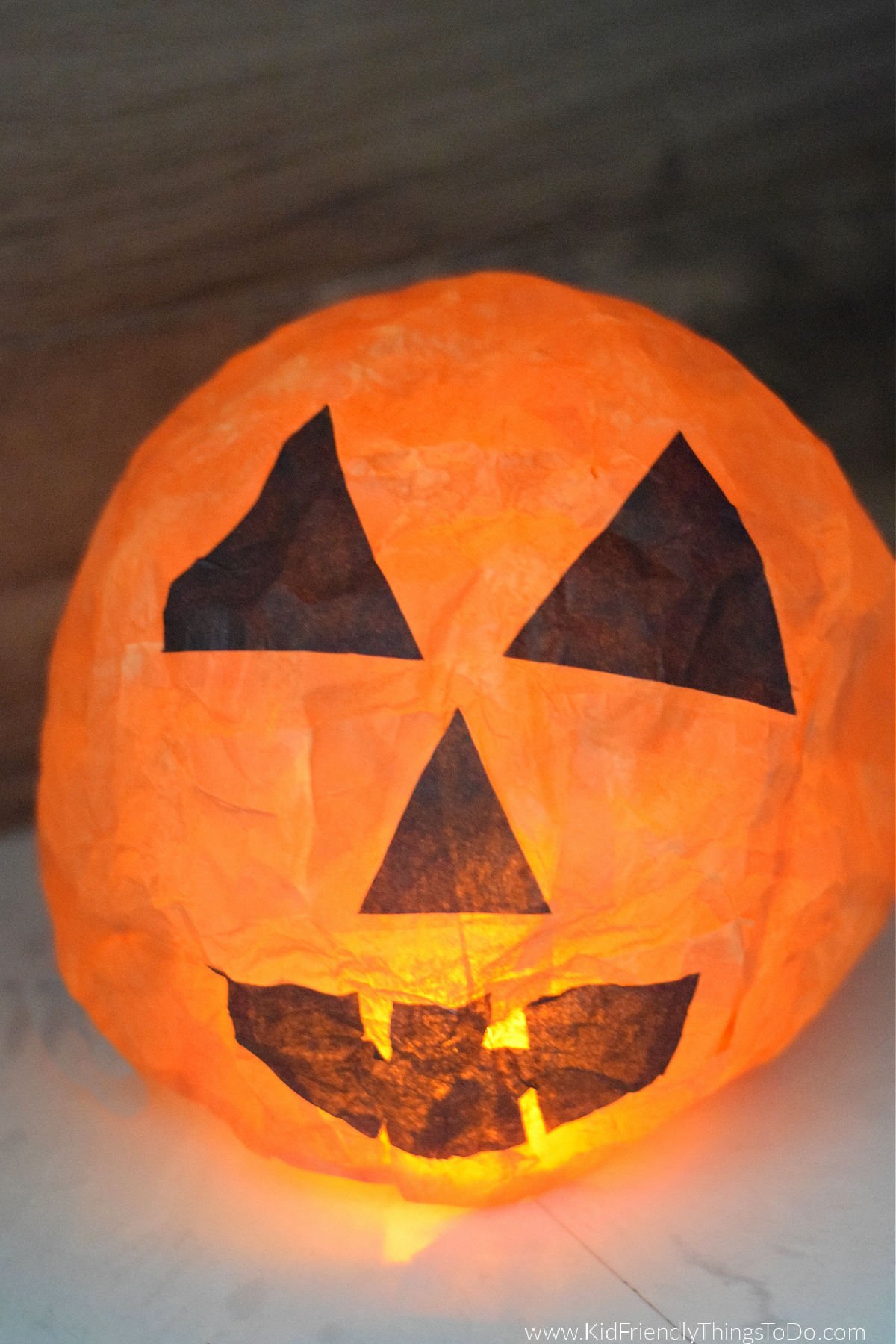 tissue paper Halloween lantern