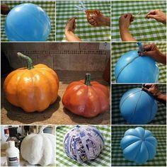 paper mache pumpkins 