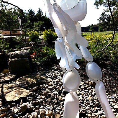 A Skeleton Made Out of Milk Jugs would look Spooktacular hanging from trees in your front yard!