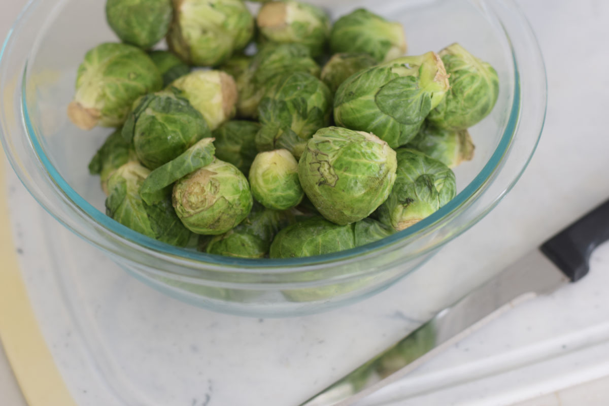 preparing Brussel sprouts