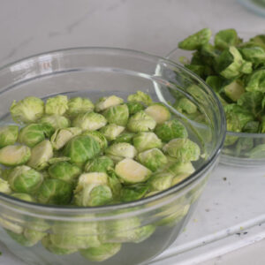 Brussel Sprouts in water