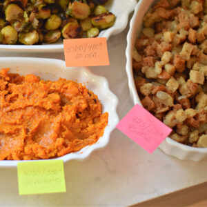 post it note reminders for Thanksgiving meal