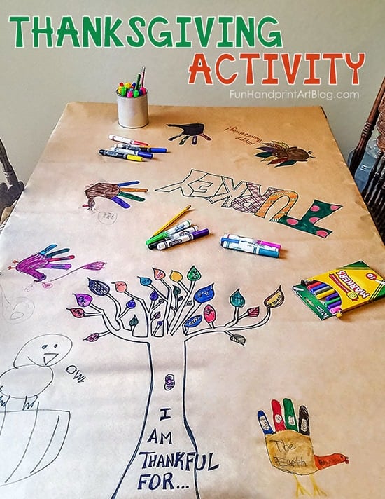 Thanksgiving tablecloth from paper 