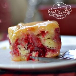 easy cranberry cake with butter sauce