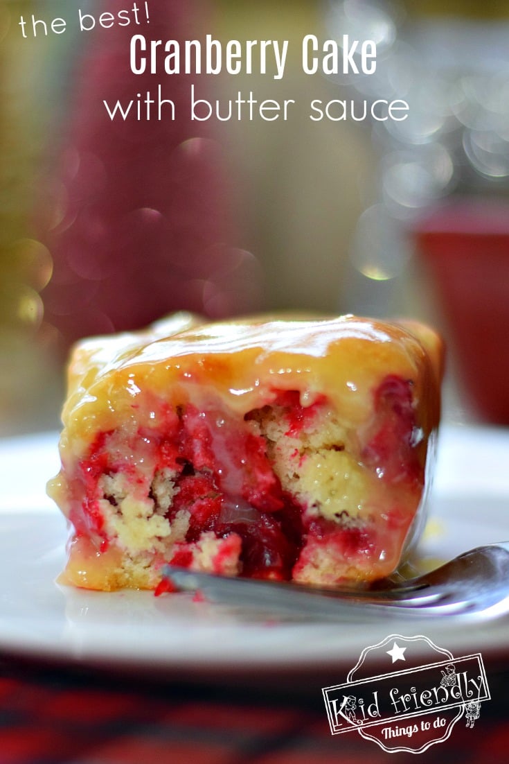 Cranberry Cake with Butter Sauce 