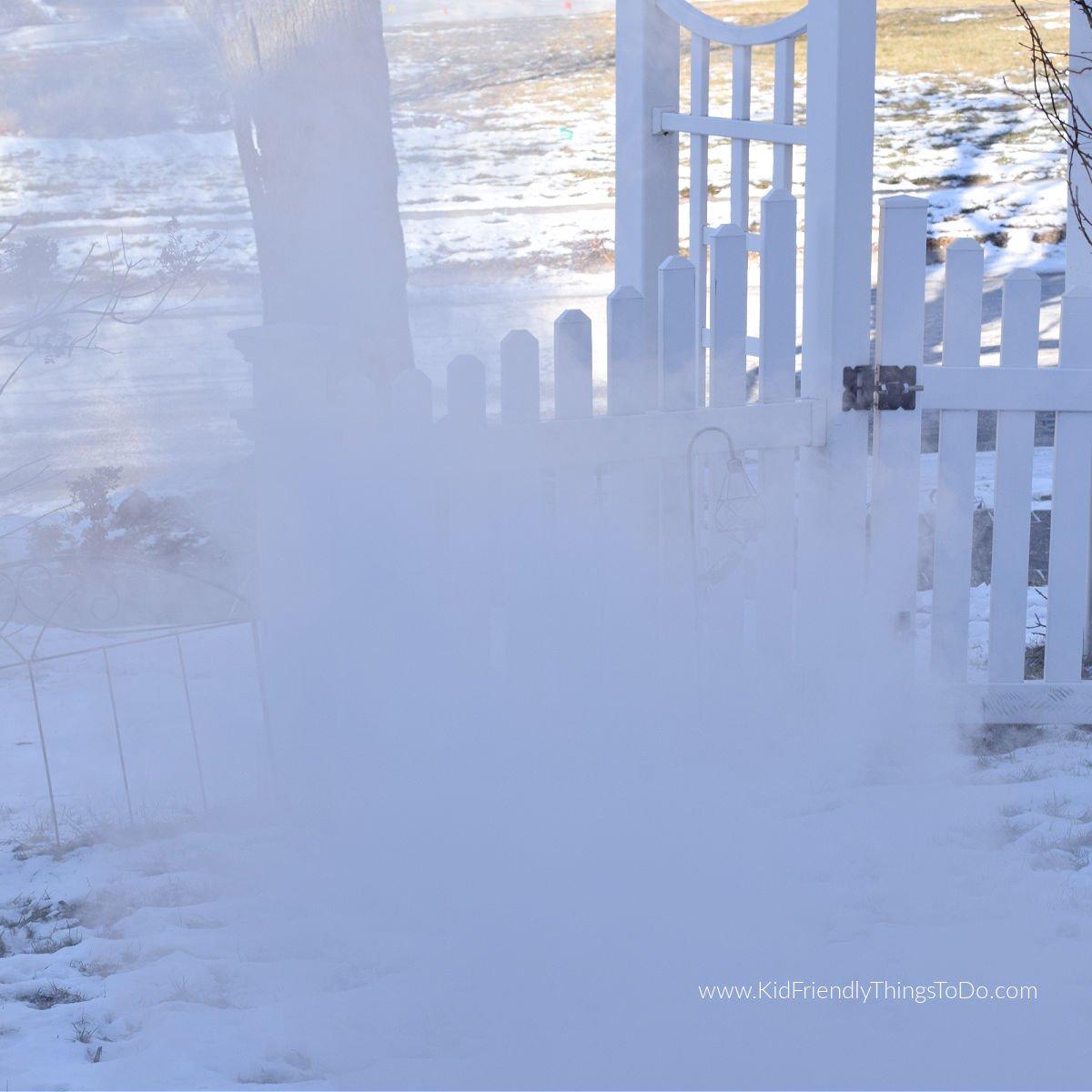 Boiling water snow