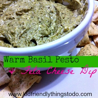 Warm Basil Pesto Dip {with Feta Cheese} | Kid Friendly Things To Do