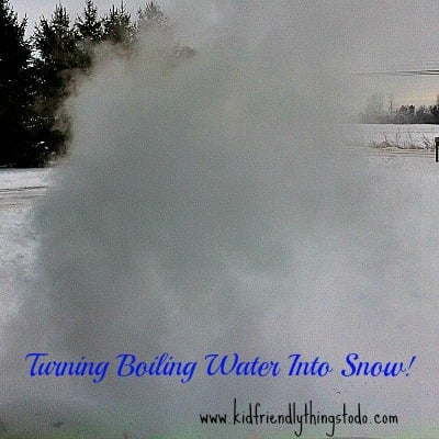 Turning boiling water into snow