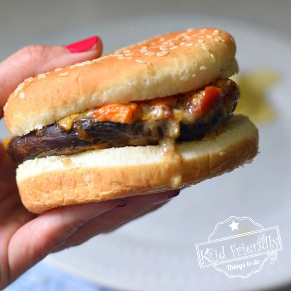 {Oven Baked} Portobello Mushroom Burger | Kid Friendly Things To Do