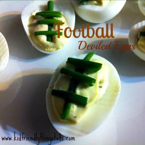 Delicious Creamy & Spicy Deviled Eggs Decorated Like Footballs!