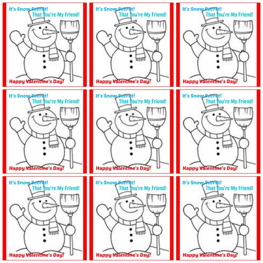 Snowman Valentine Free Printable I m Snow Glad We re Friends Kid Friendly Things To Do