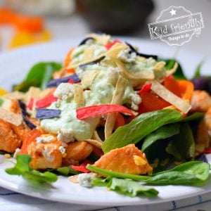 Buffalo Chicken Salad Recipe {with Avocado Ranch Dressing} |  Kid Friendly Things To Do