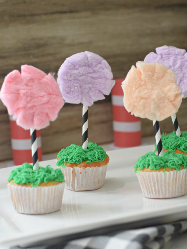 Truffula tree cupcakes