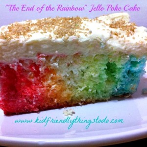 End of the Rainbow Jello Poke Cake