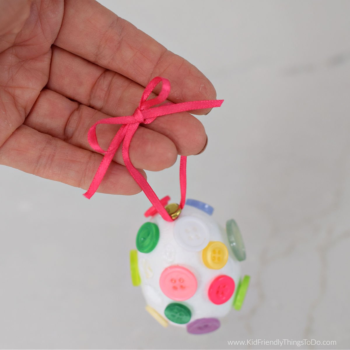 Button Easter Egg Ornament Craft